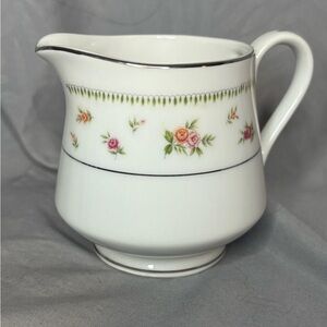 Discontinued Fine Porcelain China Floral White Creamer
